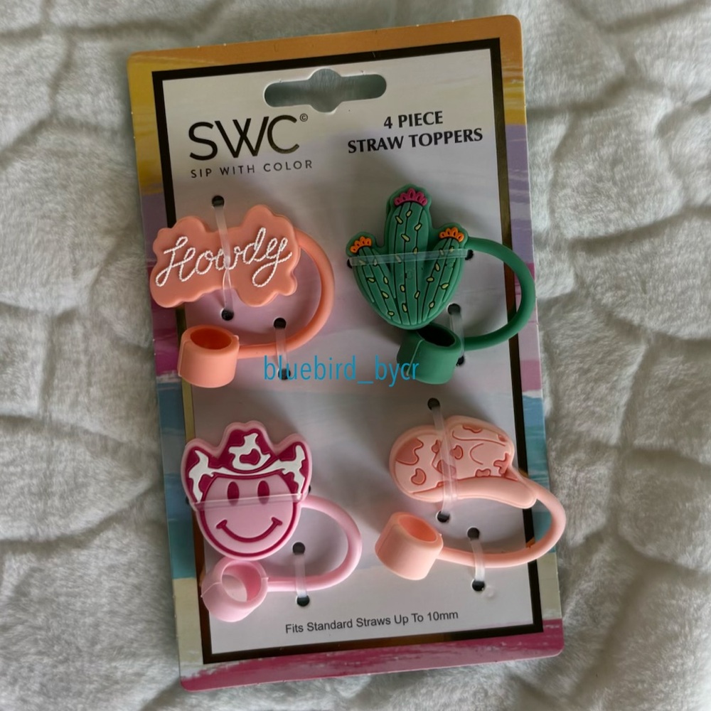 SWC Straw Toppers Howdy Set of 4-Piece